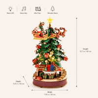 3D houten puzzel kerstboom muziekdoos set Montessori & Speelgoed
