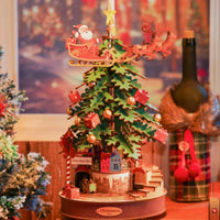 3D houten puzzel kerstboom muziekdoos set Montessori & Speelgoed