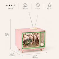 3D houten puzzel muziekdoos Sakura TV doe-het-zelf set Montessori & Speelgoed