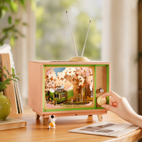 3D houten puzzel muziekdoos Sakura TV doe-het-zelf set Montessori & Speelgoed