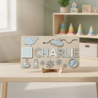 Gepersonaliseerde houten puzzel voor peuters Montessori & Speelgoed