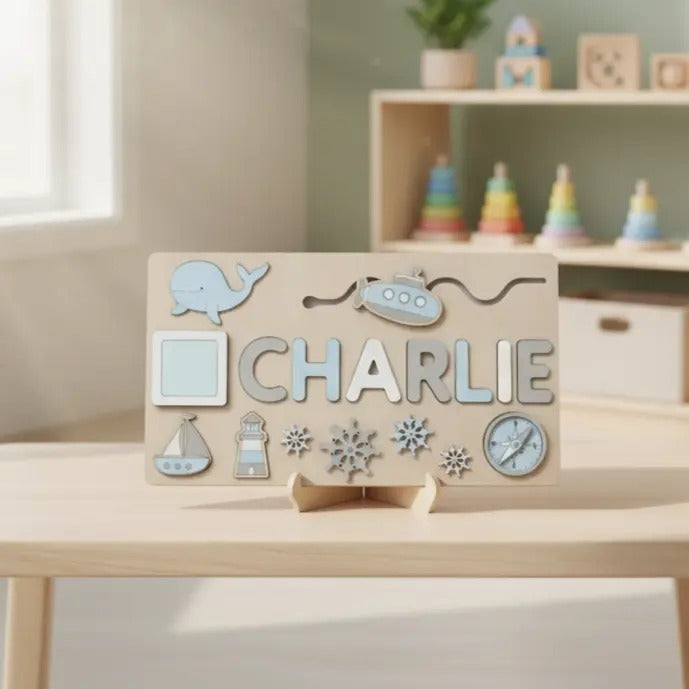 Gepersonaliseerde houten puzzel voor peuters Montessori & Speelgoed
