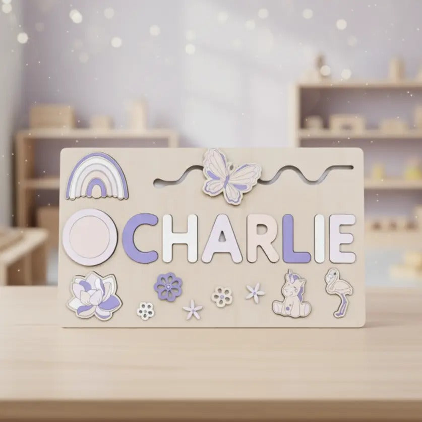 Gepersonaliseerde houten puzzel voor peuters Montessori & Speelgoed
