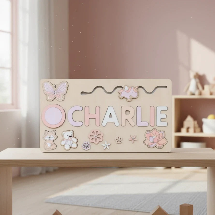 Gepersonaliseerde houten puzzel voor peuters Montessori & Speelgoed