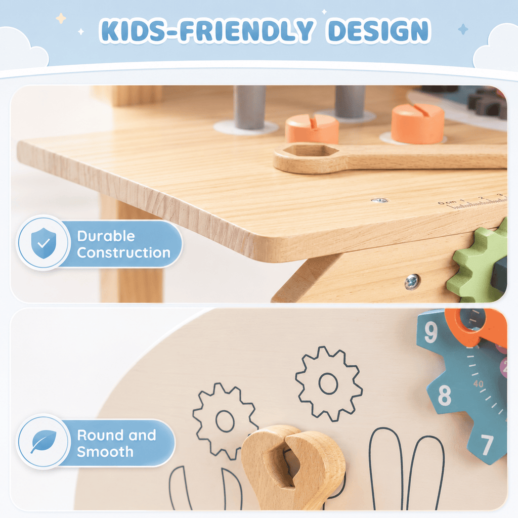 Grote houten gereedschapsbankset voor kinderen Montessori & Speelgoed