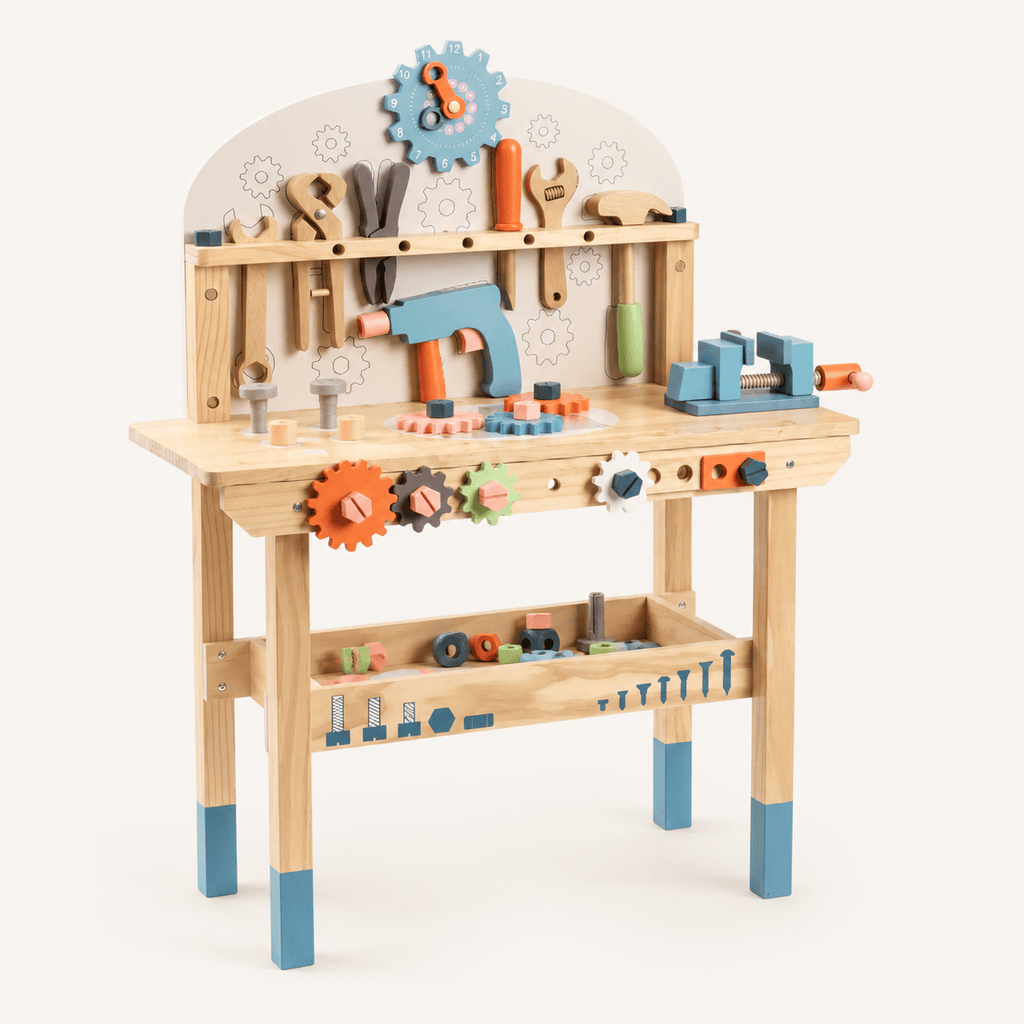 Grote houten gereedschapsbankset voor kinderen Montessori & Speelgoed
