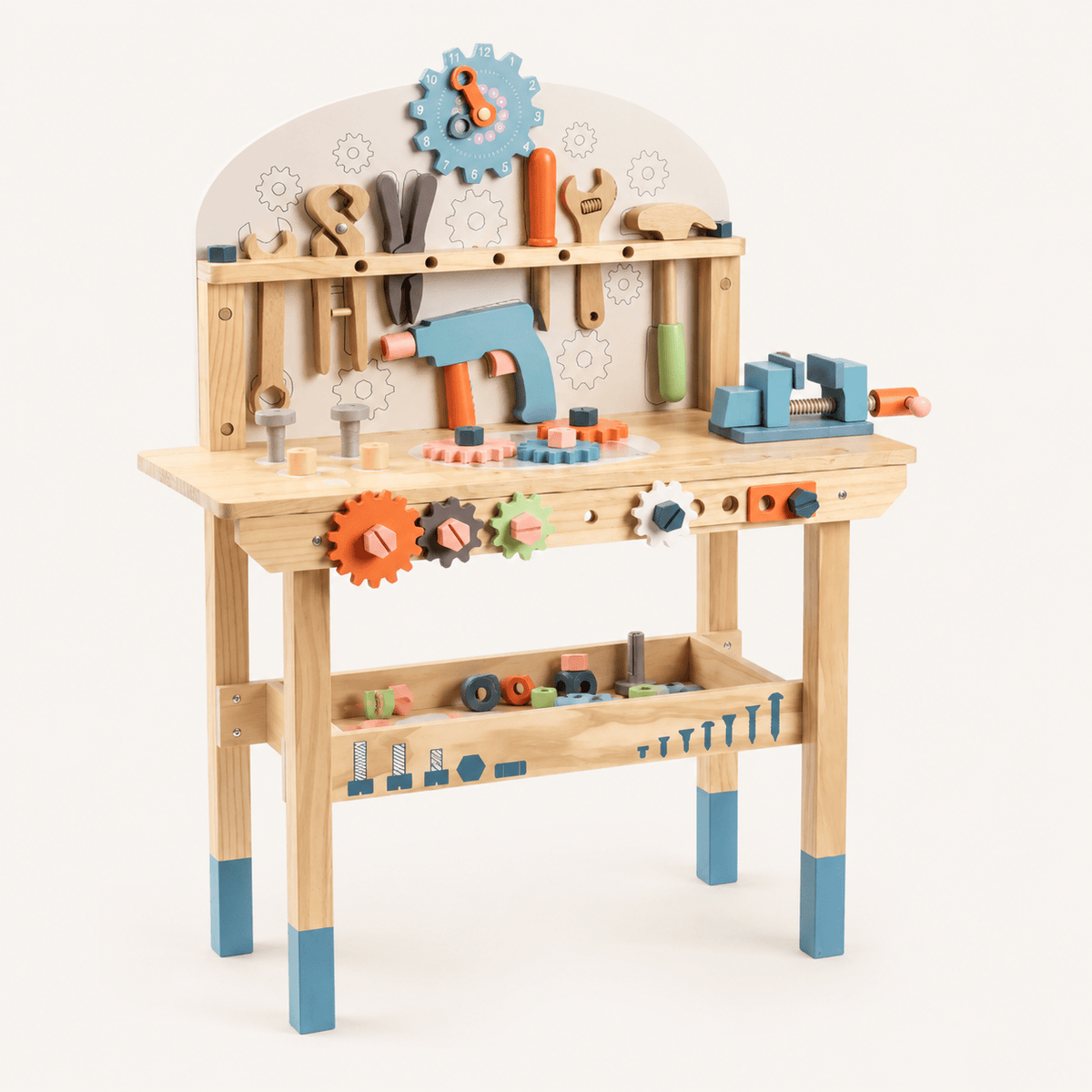 Grote houten gereedschapsbankset voor kinderen Montessori & Speelgoed