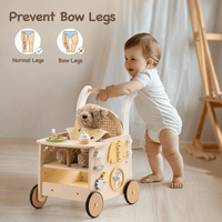 Houten loopwagen duwspeelgoed leren lopen Montessori & Speelgoed