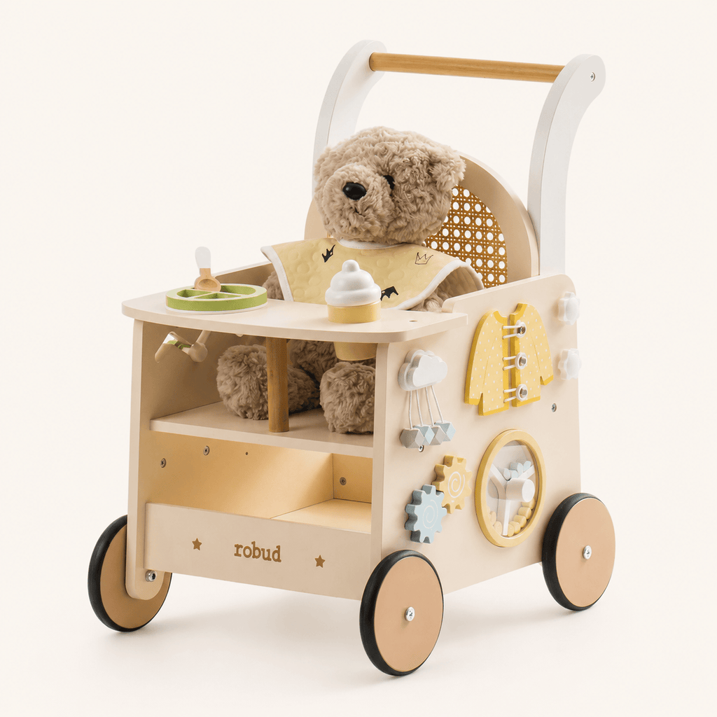 Houten loopwagen duwspeelgoed leren lopen Montessori & Speelgoed
