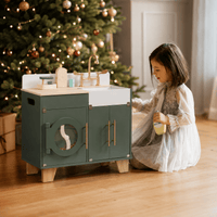 Houten speelgoed wasmachine-droger voor kinderen rollenspel Montessori & Speelgoed