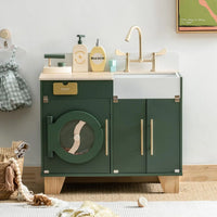 Houten speelgoed wasmachine-droger voor kinderen rollenspel Montessori & Speelgoed