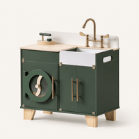 Houten speelgoed wasmachine-droger voor kinderen rollenspel Montessori & Speelgoed