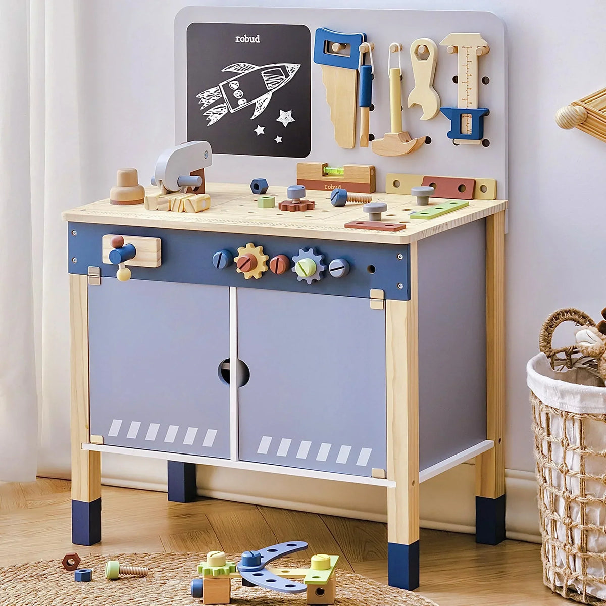 Houten speelgoed-werkbankset voor kinderen Montessori & Speelgoed