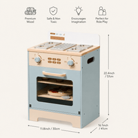 Houten speelkeuken complete set voor kinderen blauw Montessori & Speelgoed