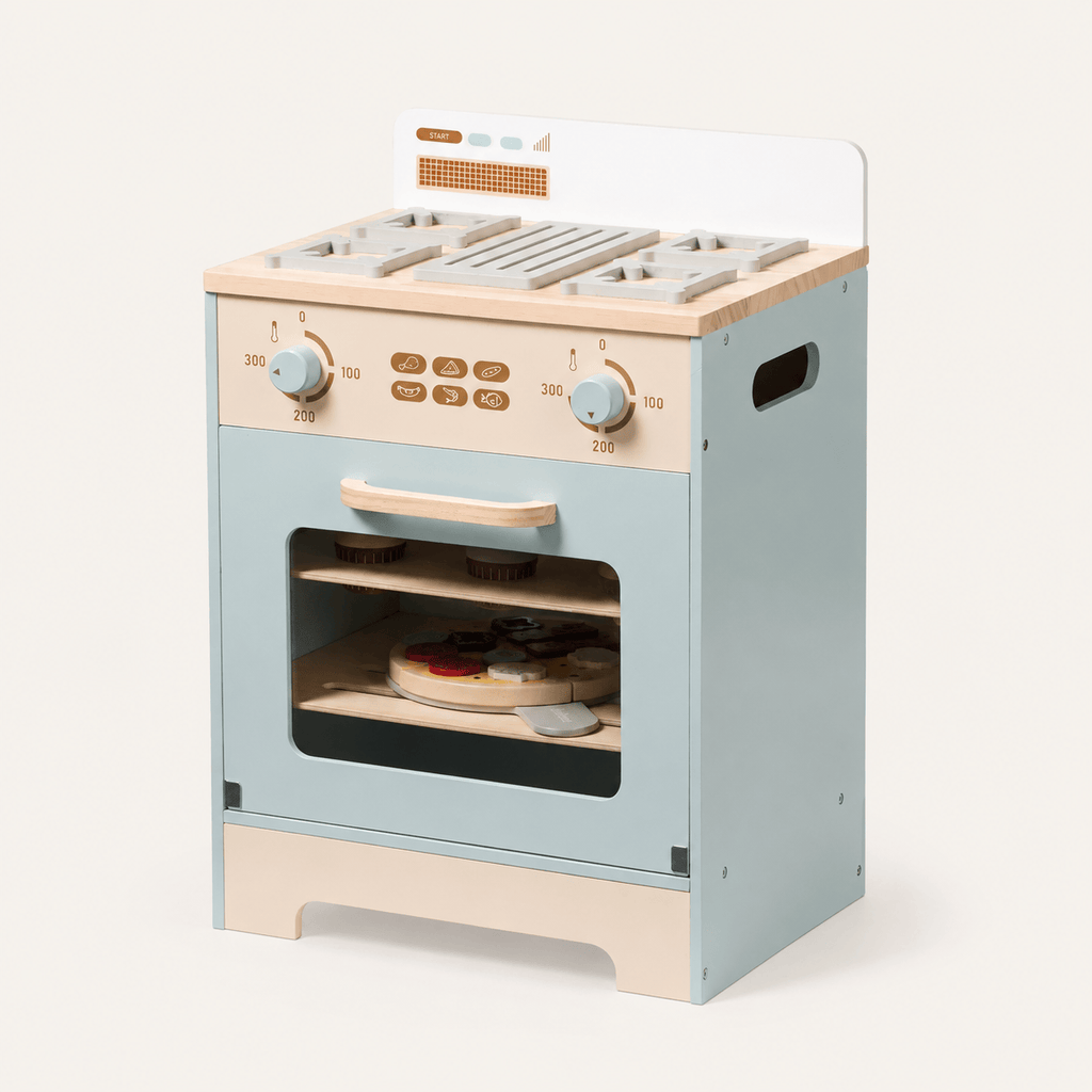 Houten speelkeuken complete set voor kinderen blauw Montessori & Speelgoed