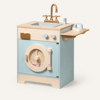 Houten speelkeuken complete set voor kinderen blauw Montessori & Speelgoed