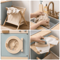 Houten speelkeuken complete set voor kinderen blauw Montessori & Speelgoed