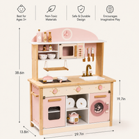 Houten speelkeuken complete set voor kinderen roze Montessori & Speelgoed