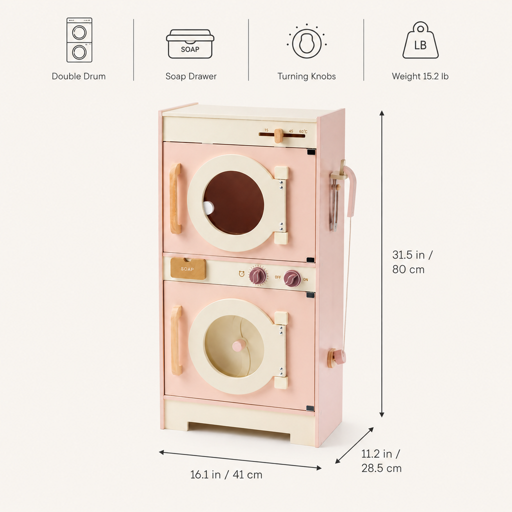 Houten speelkeuken complete set voor kinderen roze Montessori & Speelgoed