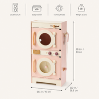 Houten speelkeuken complete set voor kinderen roze Montessori & Speelgoed