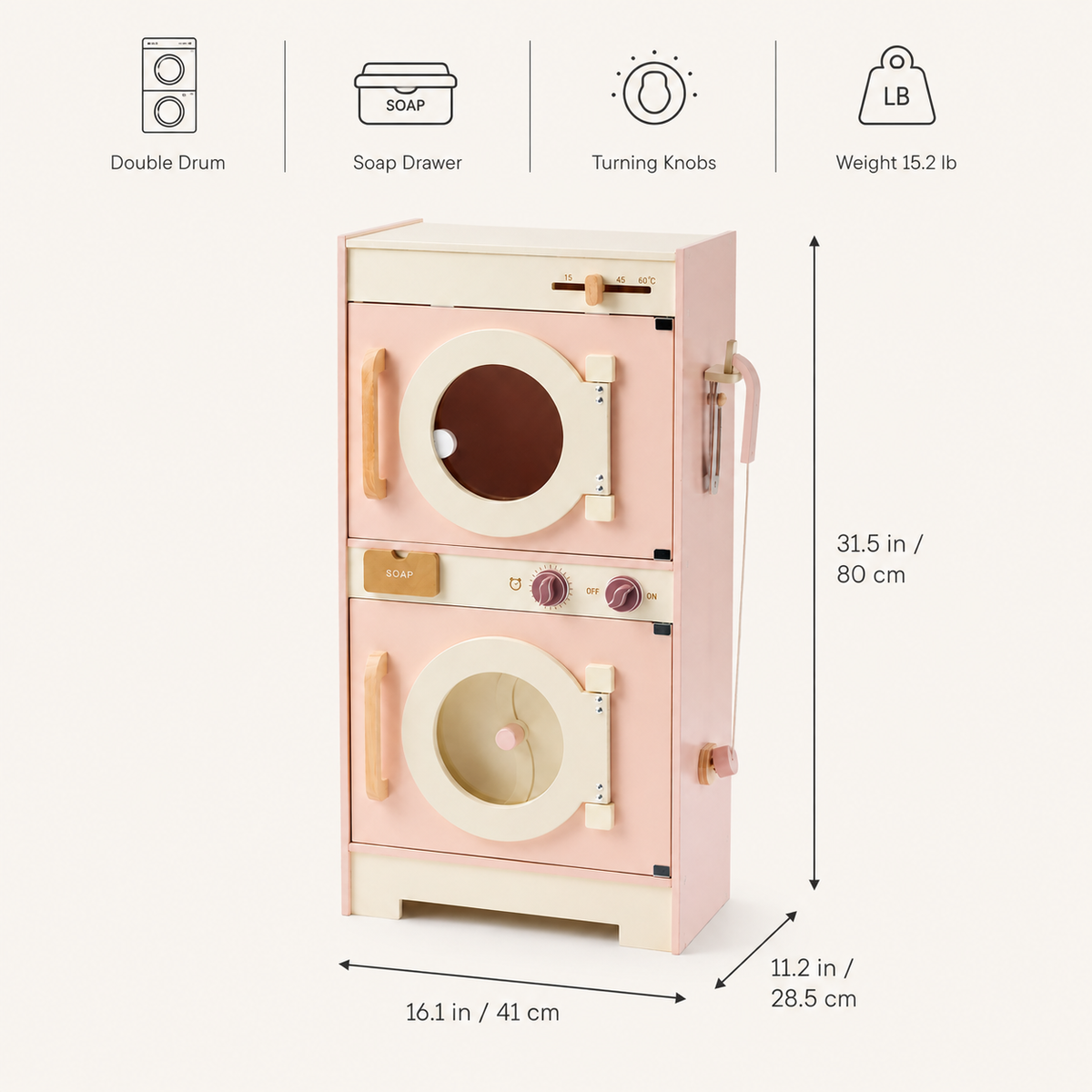 Houten speelkeuken complete set voor kinderen roze Montessori & Speelgoed