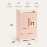 Houten speelkeuken complete set voor kinderen roze Montessori & Speelgoed