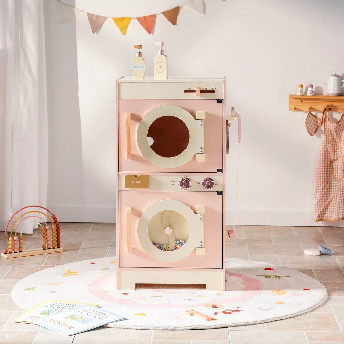 Houten speelkeuken complete set voor kinderen roze Montessori & Speelgoed