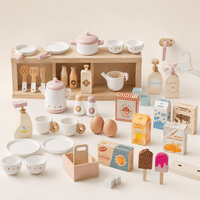Houten speelkeuken complete set voor kinderen roze Montessori & Speelgoed