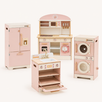 Houten speelkeuken complete set voor kinderen roze Montessori & Speelgoed