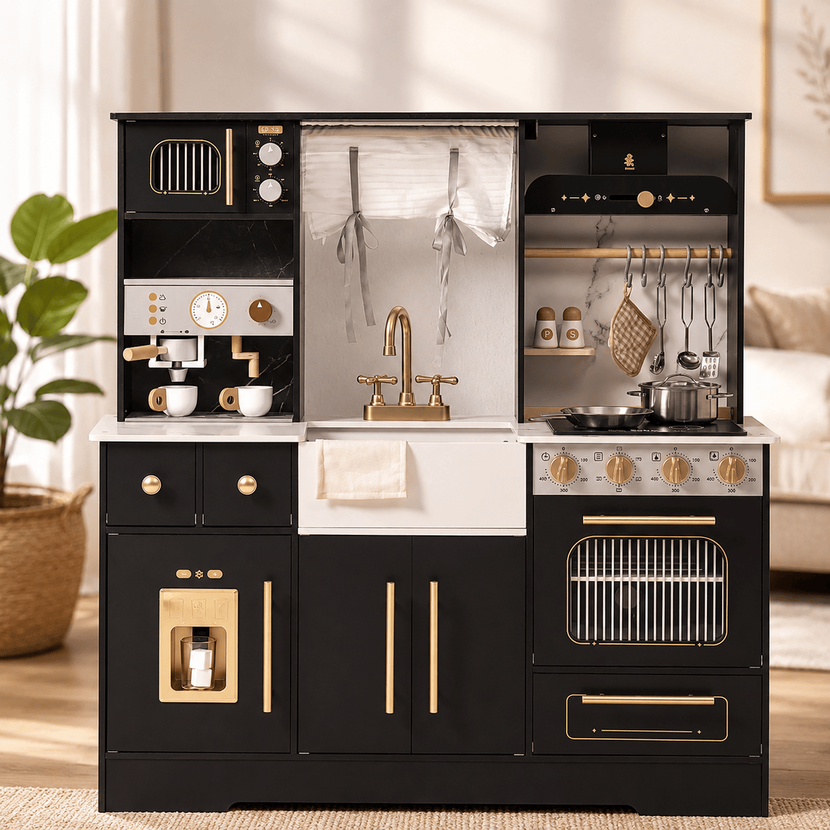 Houten speelkeuken voor kinderen met gootsteenset Montessori & Speelgoed