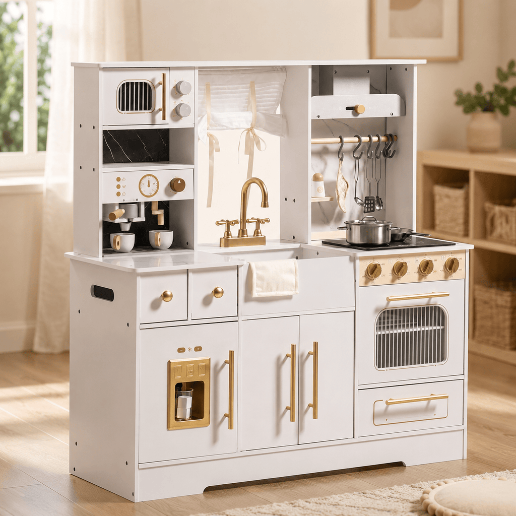 Houten speelkeuken voor kinderen met gootsteenset Montessori & Speelgoed
