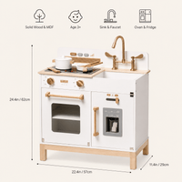 Houten speelkeuken voor kinderen met licht en geluid Montessori & Speelgoed