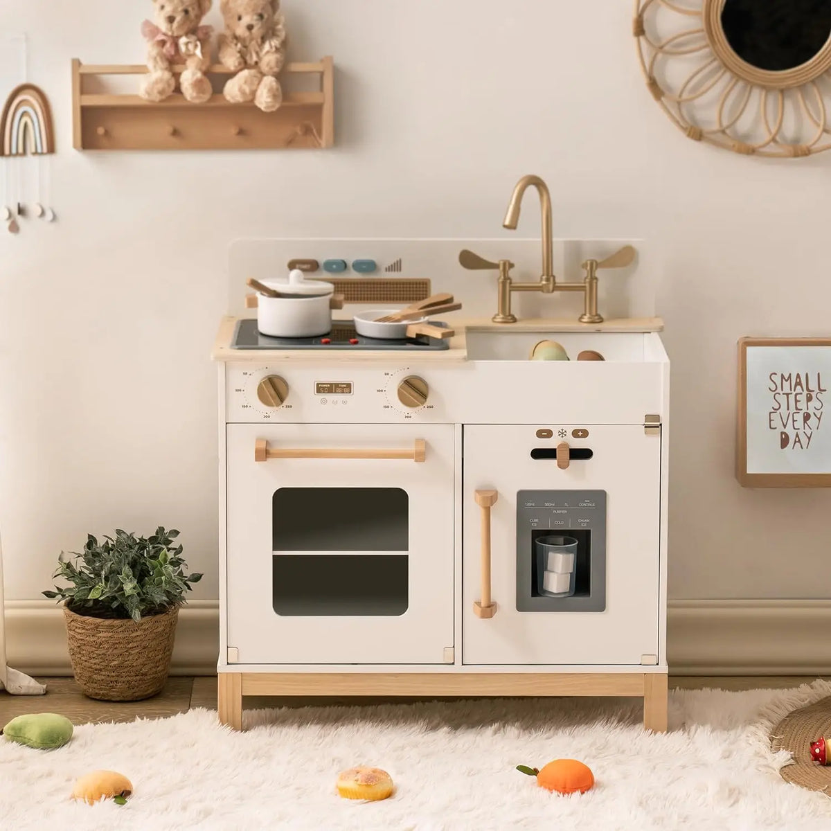 Houten speelkeuken voor kinderen met licht en geluid Montessori & Speelgoed