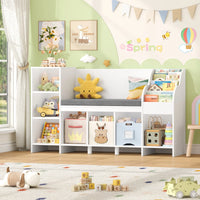 Kinderboekenkast en speelgoedopberger met leesbank Montessori & Speelgoed