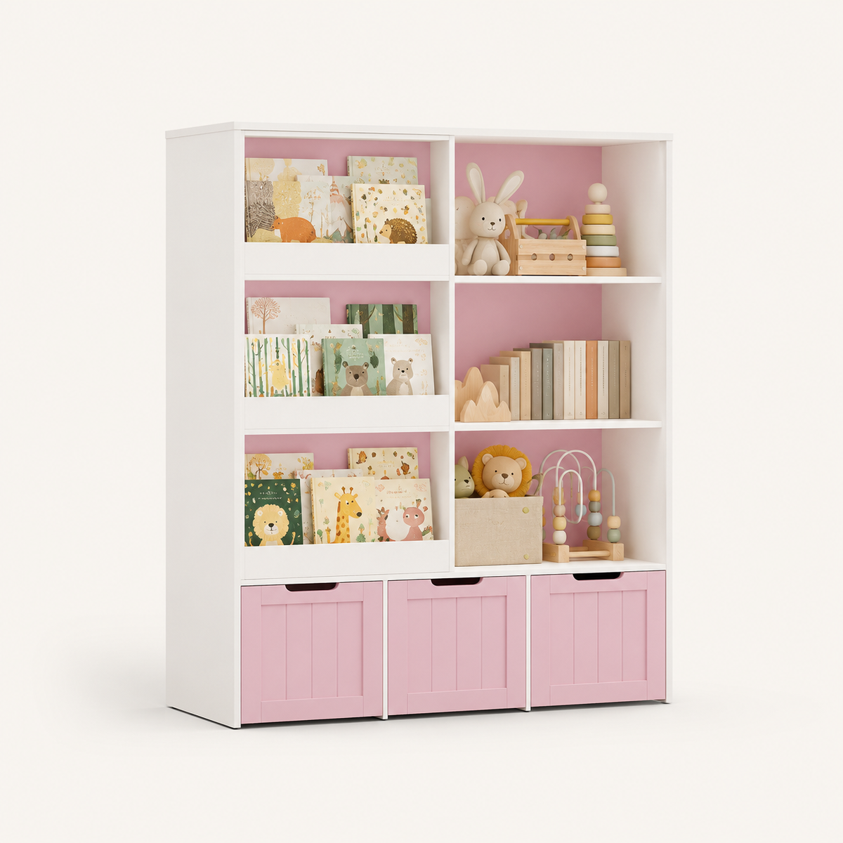 Kinderboekenkast met schuifdeur 10 planken Montessori & Speelgoed