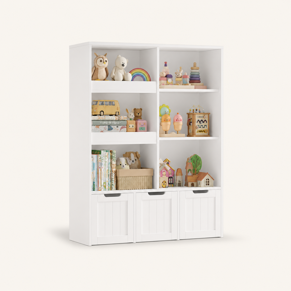 Kinderboekenkast met schuifdeur 10 planken Montessori & Speelgoed