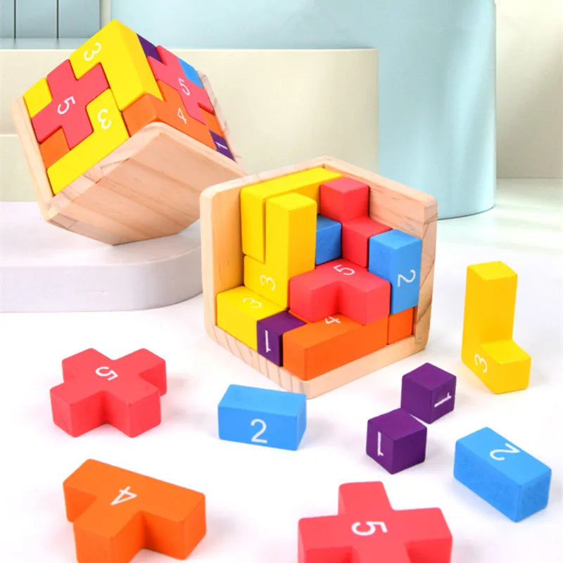 Montessori 3D-kubuspuzzel Montessori & Speelgoed