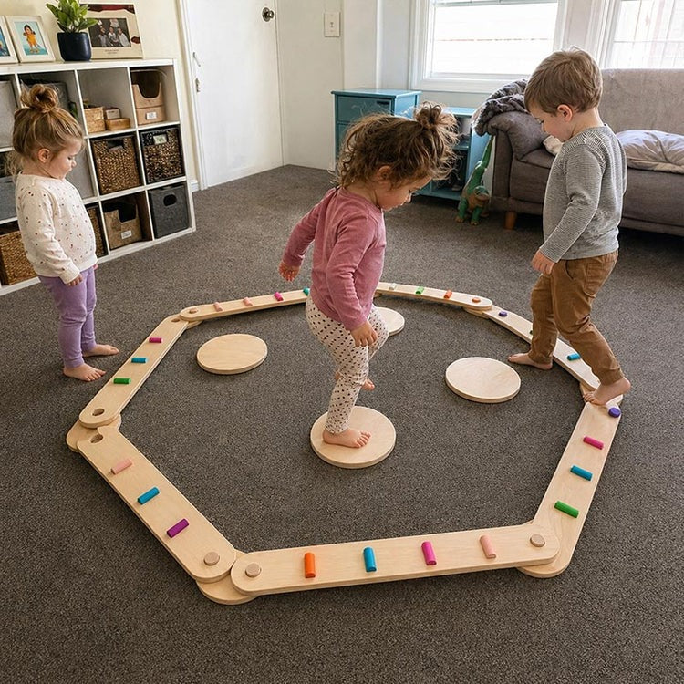 Montessori balanceerbalken en stenen Montessori & Speelgoed
