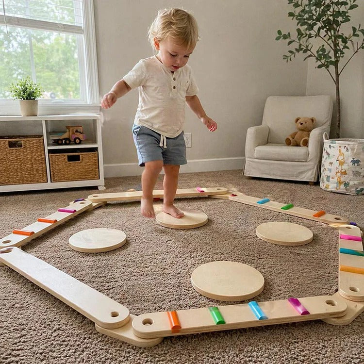 Montessori balanceerbalken en stenen Montessori & Speelgoed