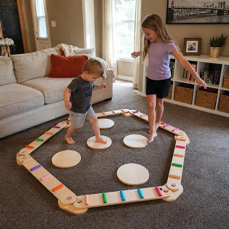 Montessori balanceerbalken en stenen Montessori & Speelgoed