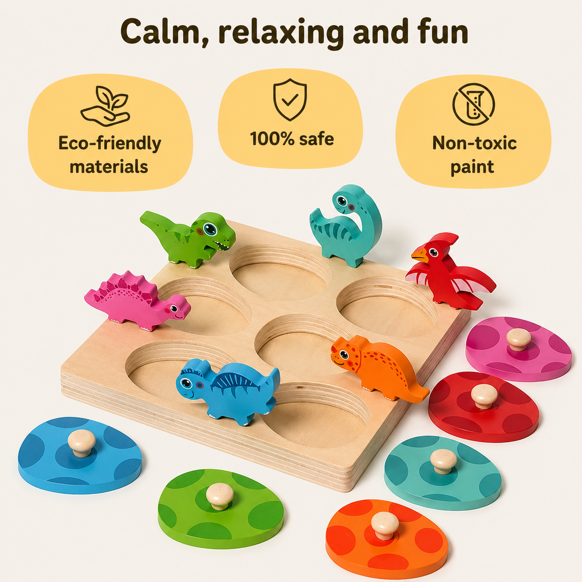 Montessori dinosaurus-uitbroedpuzzel Montessori & Speelgoed