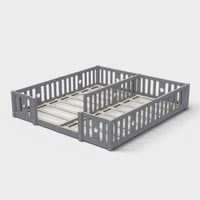 Montessori dubbel vloerbed met sterrenreling Montessori & Speelgoed