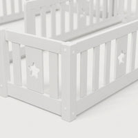 Montessori dubbel vloerbed met sterrenreling Montessori & Speelgoed