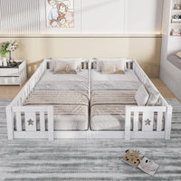 Montessori dubbel vloerbed met sterrenreling Montessori & Speelgoed