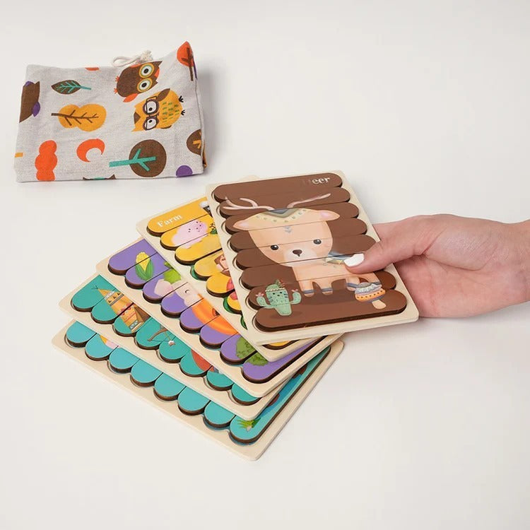Montessori dubbelzijdige puzzels Montessori & Speelgoed