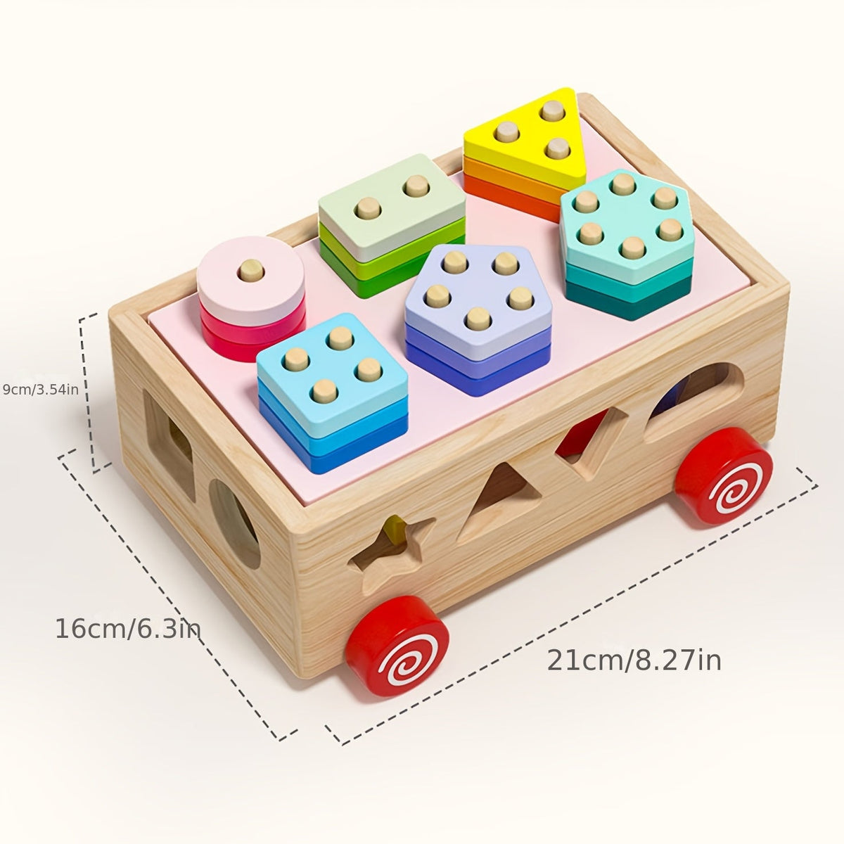 Montessori geometrisch vormen-stapelspeelgoed Montessori & Speelgoed