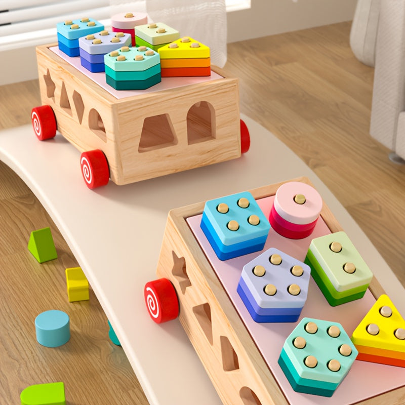 Montessori geometrisch vormen-stapelspeelgoed Montessori & Speelgoed