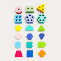 Montessori geometrisch vormen-stapelspeelgoed Montessori & Speelgoed