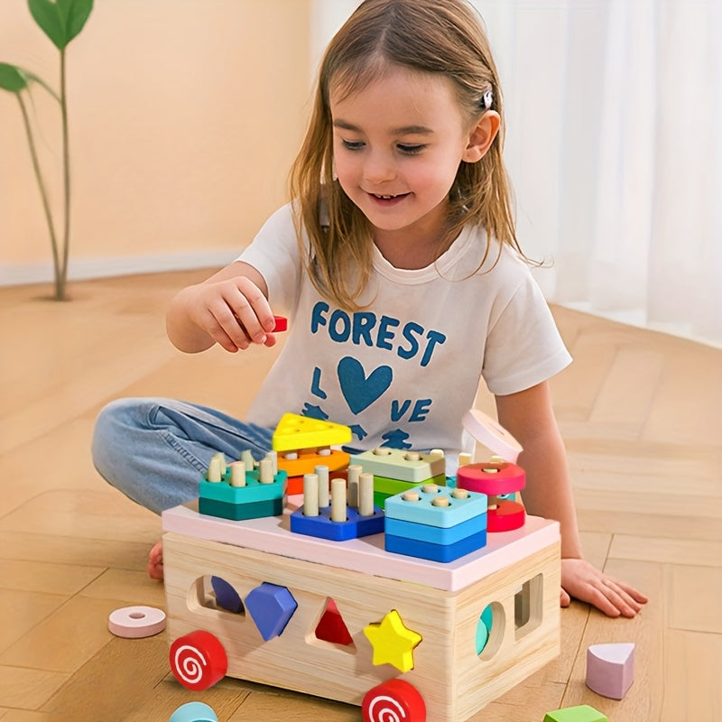 Montessori geometrisch vormen-stapelspeelgoed Montessori & Speelgoed