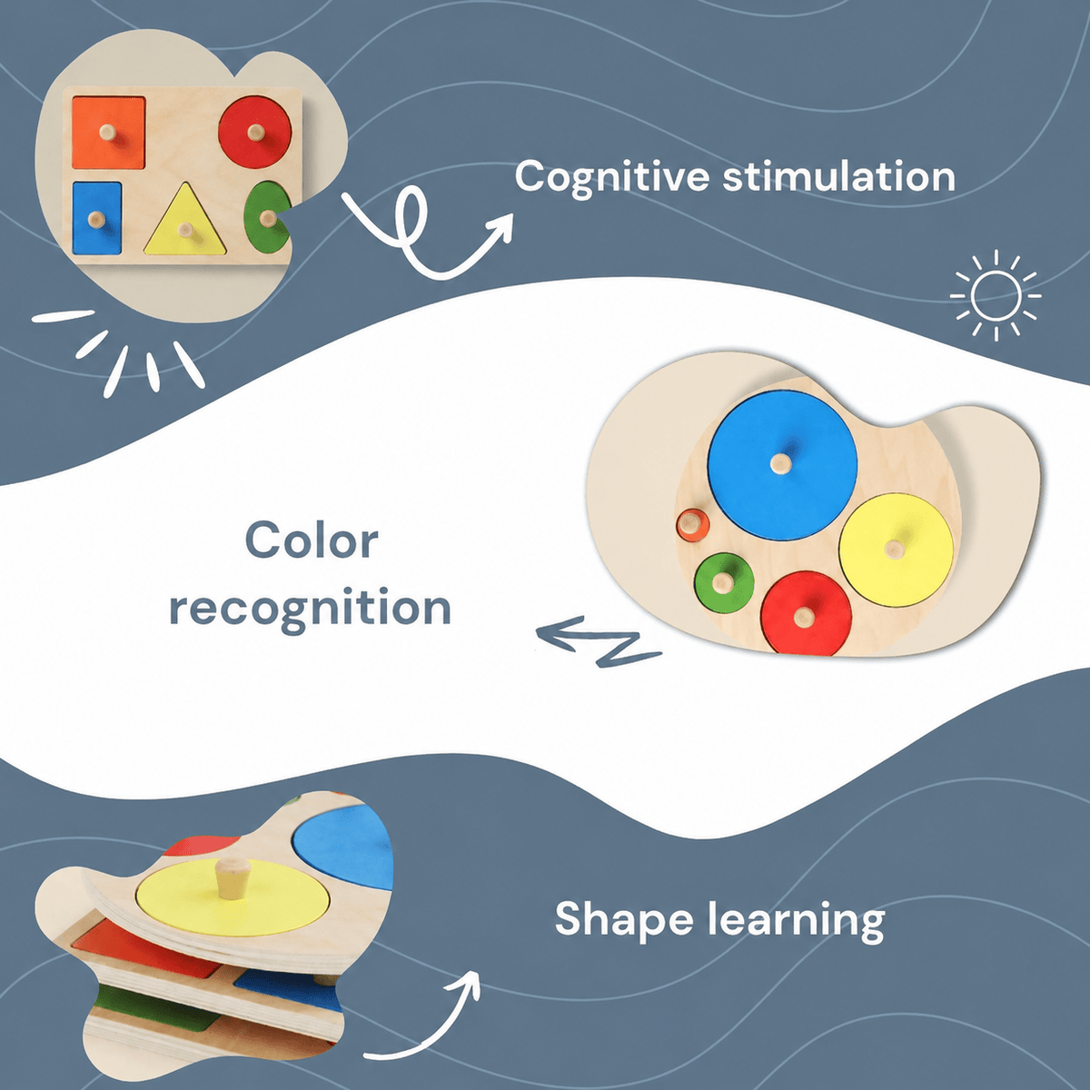 Montessori geometrische vormen- en kleurenpuzzel Montessori & Speelgoed